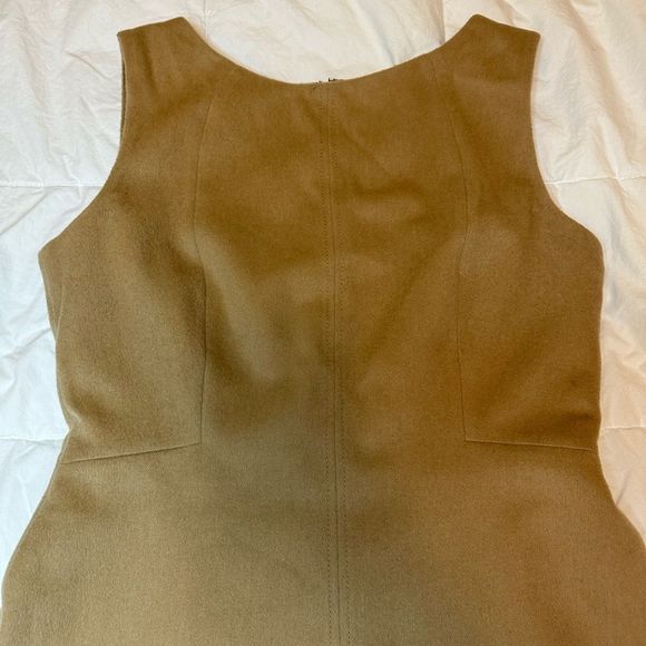 Hobbs London women's dress size 12 drop waist a line 100% wool camel brown color - Picture 2 of 15